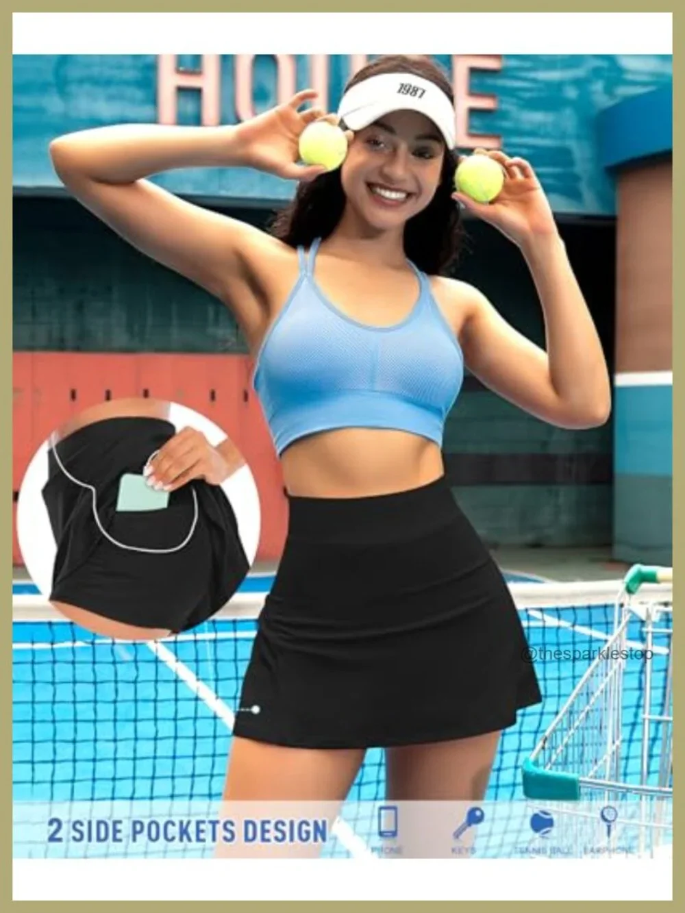 Women's Pleated Tennis Skirt High Waisted Athletic Skort with Pockets Built-In